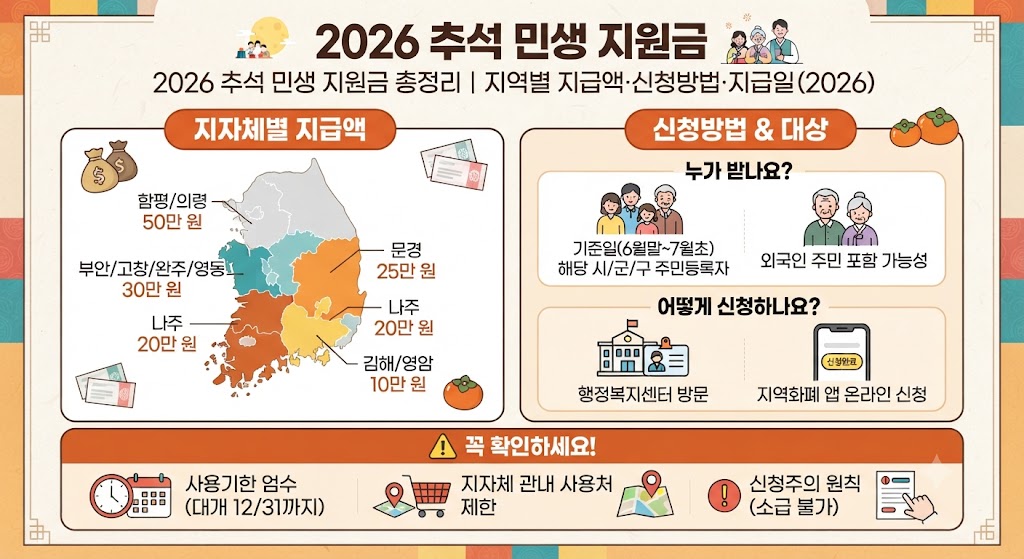2026 추석 민생 지원금 총정리